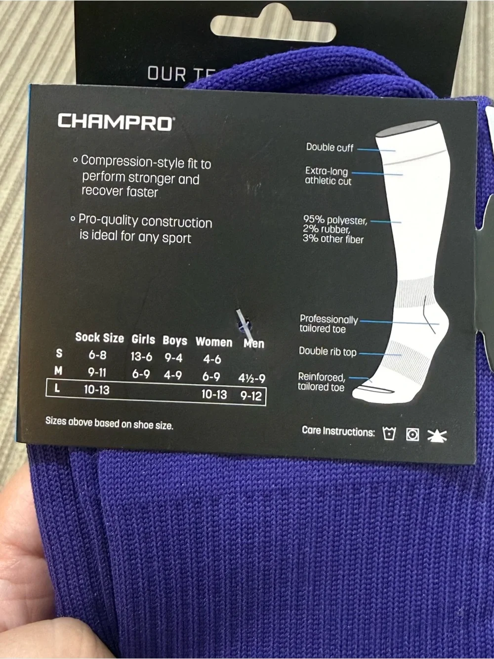 Champro Men's Professional Athletic Socks - Purple